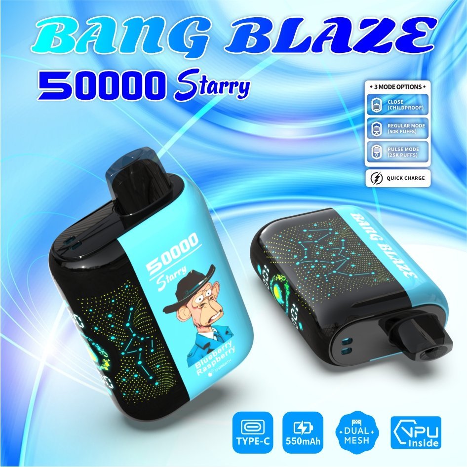 Bang Blaze Starry 50.000 Puffs jednokratna e-cigareta s LED zaslonom i tri načina rada