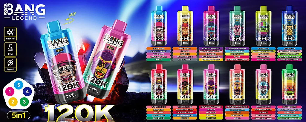 Bang Legend 120K Puffs – 5 az 1-ben eldobható vape, 120.000 potegov