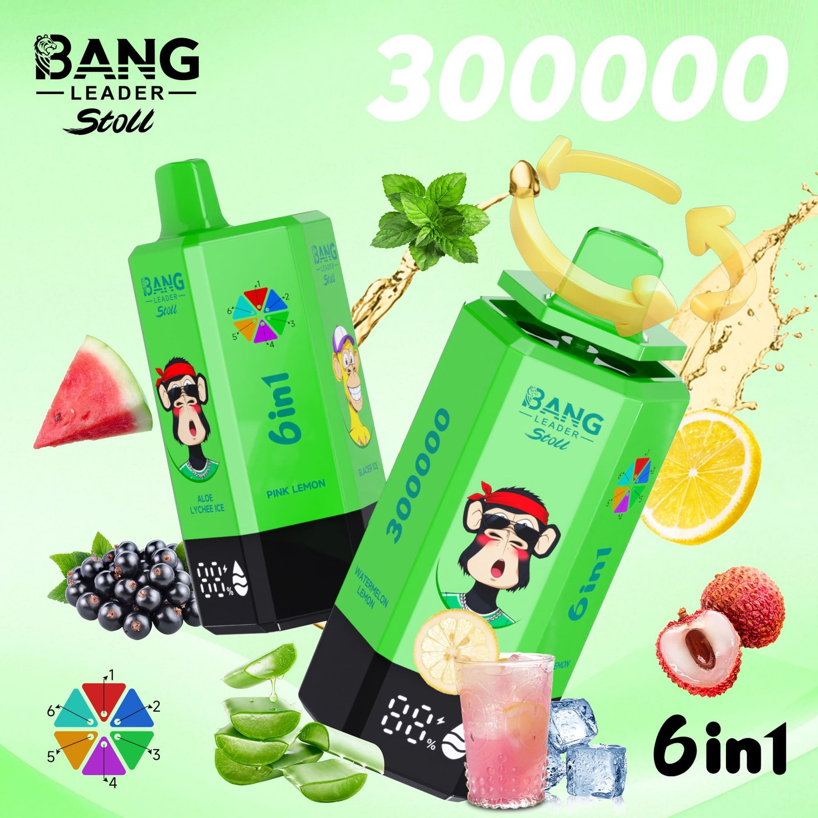 BANG LEADER STOLL 300K Puffs 6 in 1 Taste Disposable Vapes Wholesale Bulk Buy Rechargeable Ultra - Image 2