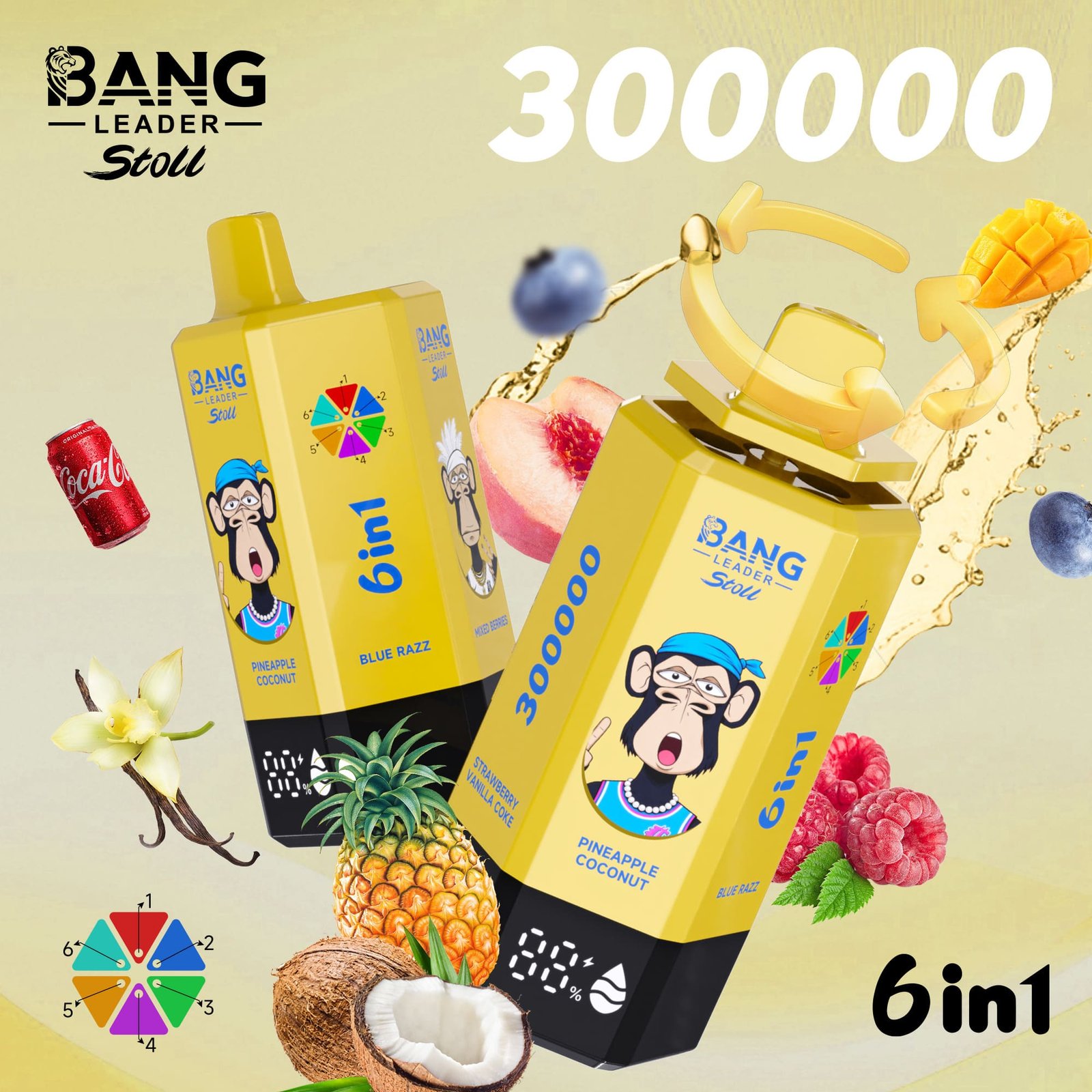 BANG LEADER STOLL 300K Puffs 6 in 1 Taste Disposable Vapes Wholesale Bulk Buy Rechargeable Ultra - Image 7