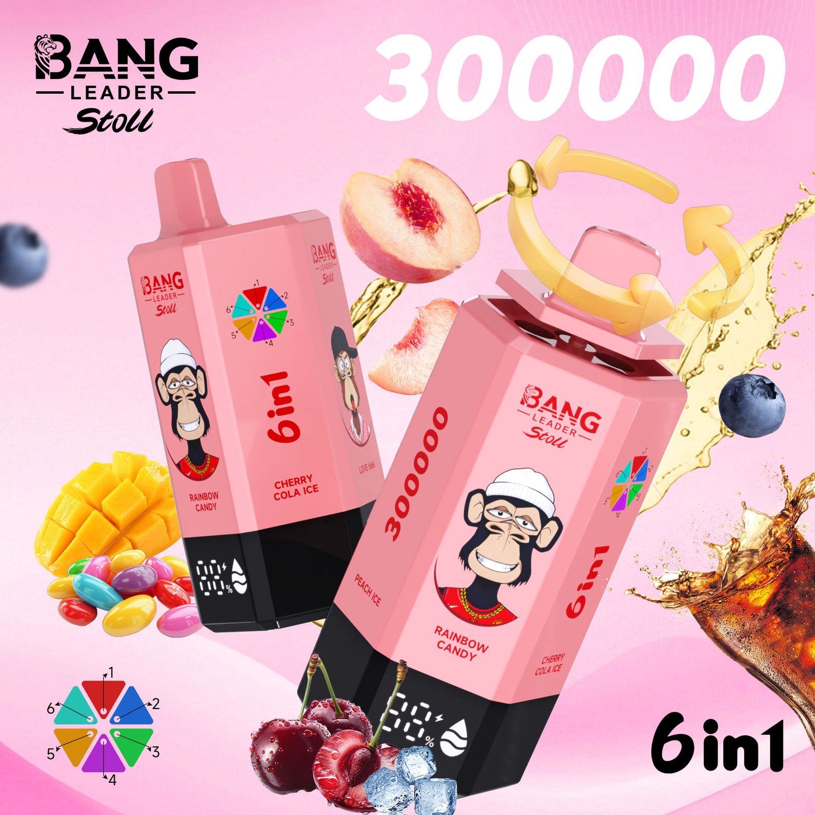 BANG LEADER STOLL 300K Puffs 6 in 1 Taste Disposable Vapes Wholesale Bulk Buy Rechargeable Ultra - Image 8