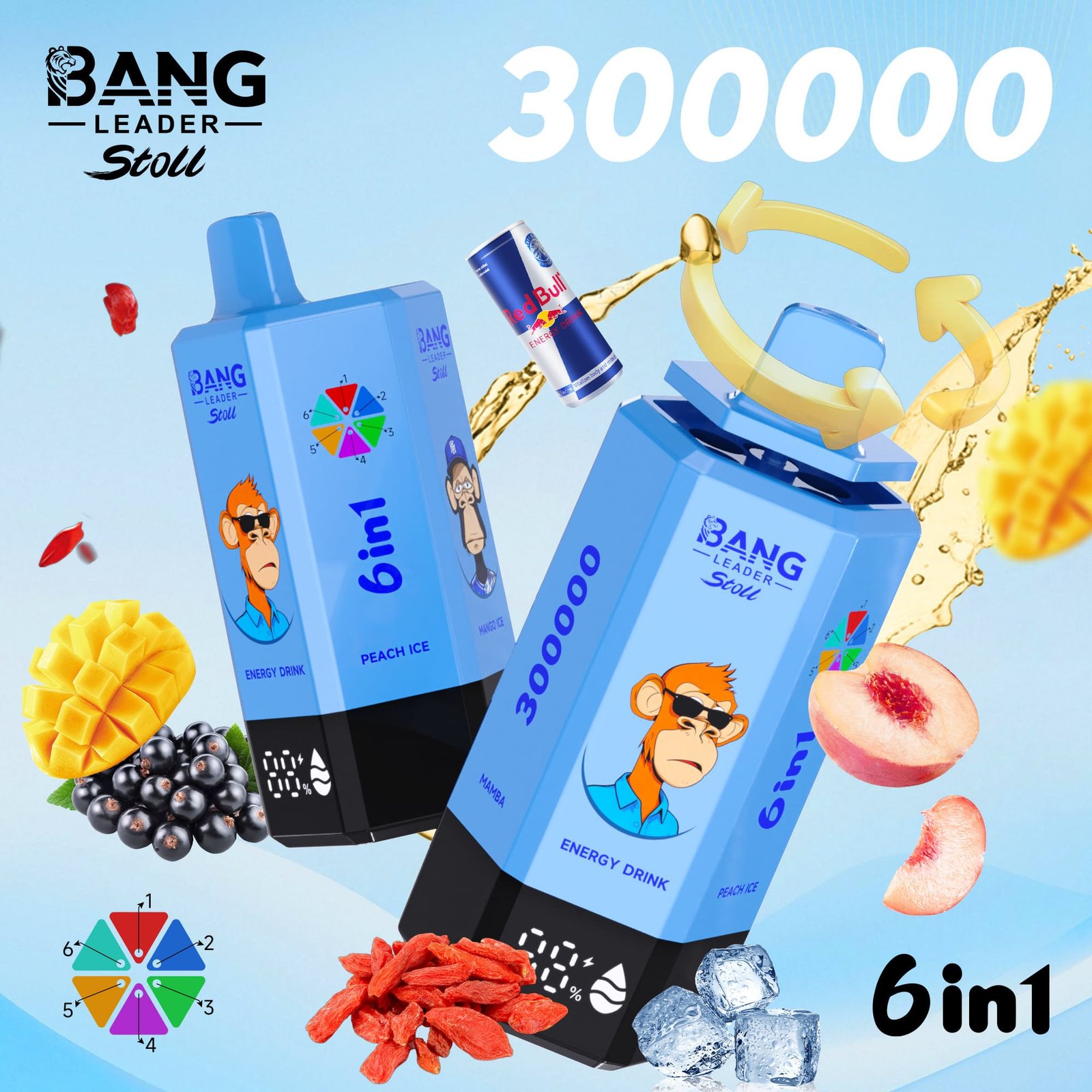 BANG LEADER STOLL 300K Puffs 6 in 1 Taste Disposable Vapes Wholesale Bulk Buy Rechargeable Ultra - Image 5