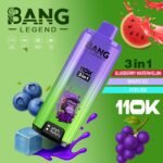 Bang Legend 110K Puffs 3 az 1-ben Vape – Ultra hosszú élettartam, hálós tekercs, Type-C töltés, 12 ízkombó - Image 4