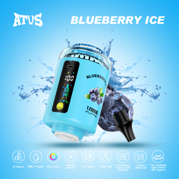 ATVS Hookah Head 120K Puffs – Prémium Eldobható Vízipipa Vape | 120,000 Puff | LED Kijelző | USB Type-C Töltés