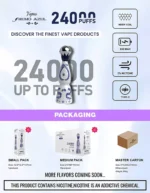 Humo Azul 24000 Puff Tölthető Egyszerhasználatos Vape – Luxus Dizájn, Mesh Coil, 2% Nikotin Só - Image 15