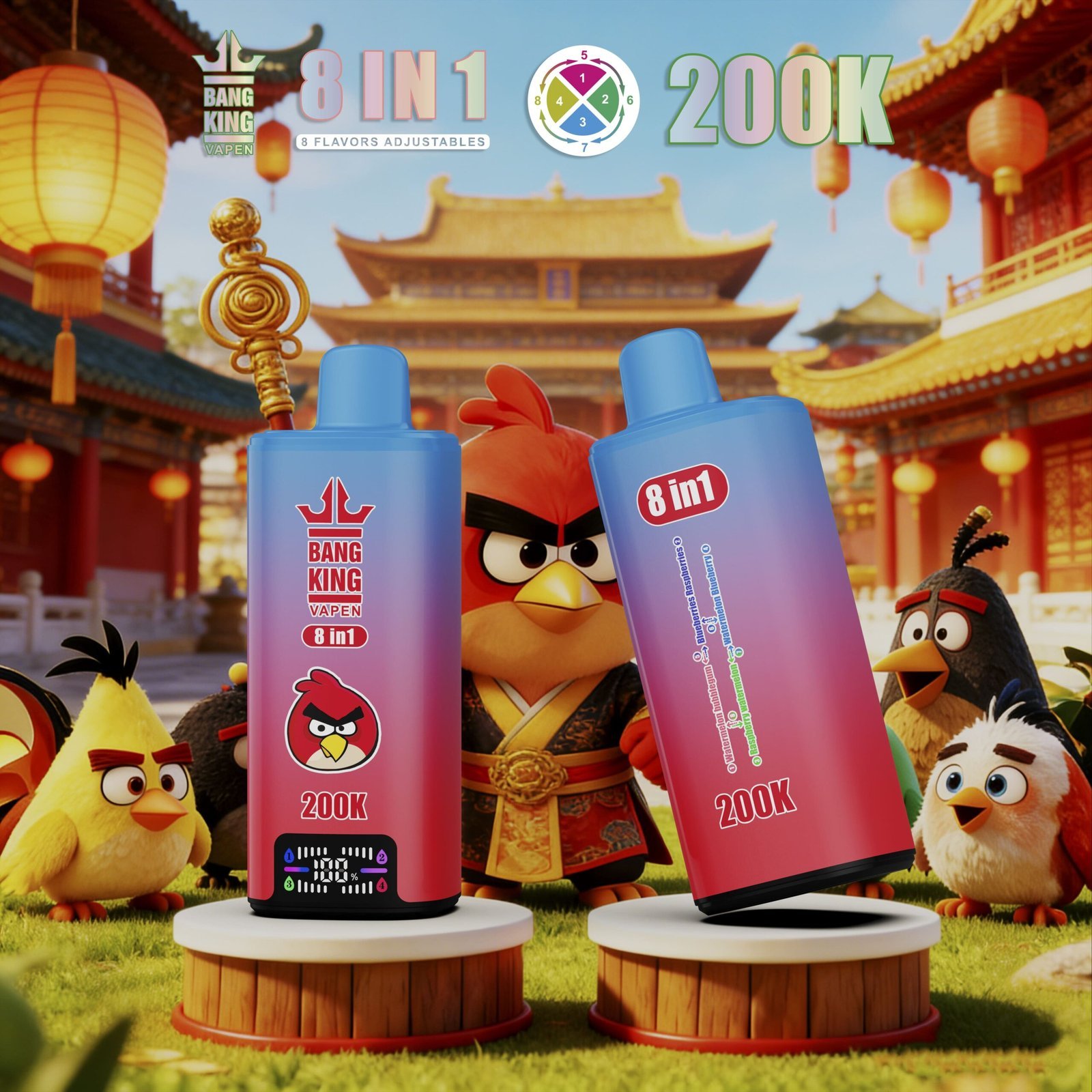 Bang King 200K Puffs Disposable Vape – 200000 slukk, 8 az 1-ben ízek, nagy kapacitású vape - Image 4