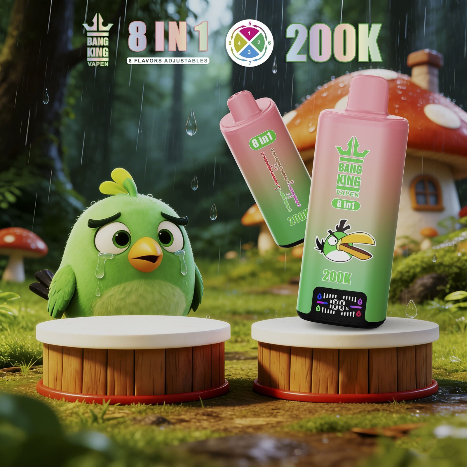 Bang King 200K Puffs Disposable Vape – 200000 slukk, 8 az 1-ben ízek, nagy kapacitású vape - Image 2