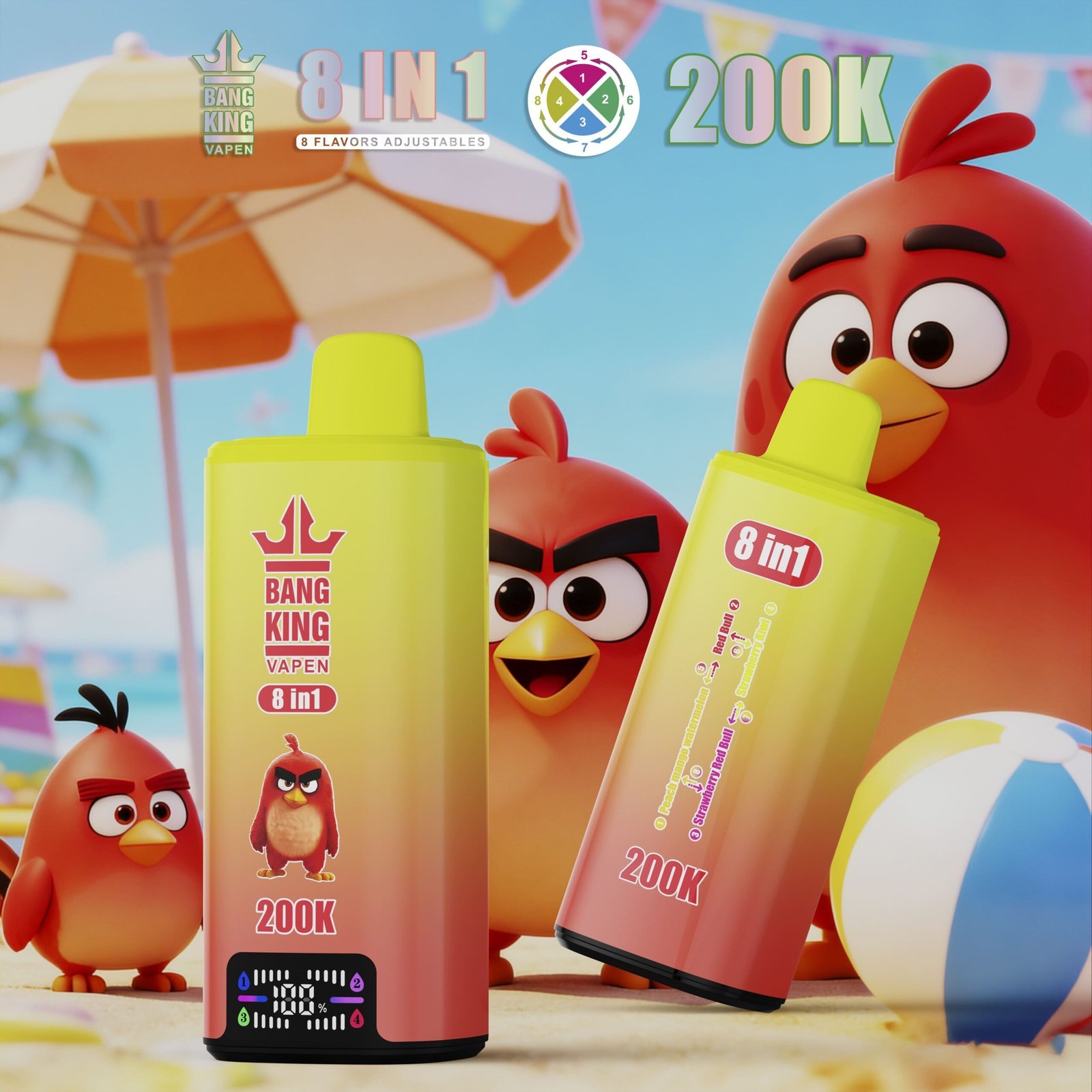 Bang King 200K Puffs Disposable Vape – 200000 slukk, 8 az 1-ben ízek, nagy kapacitású vape - Image 12