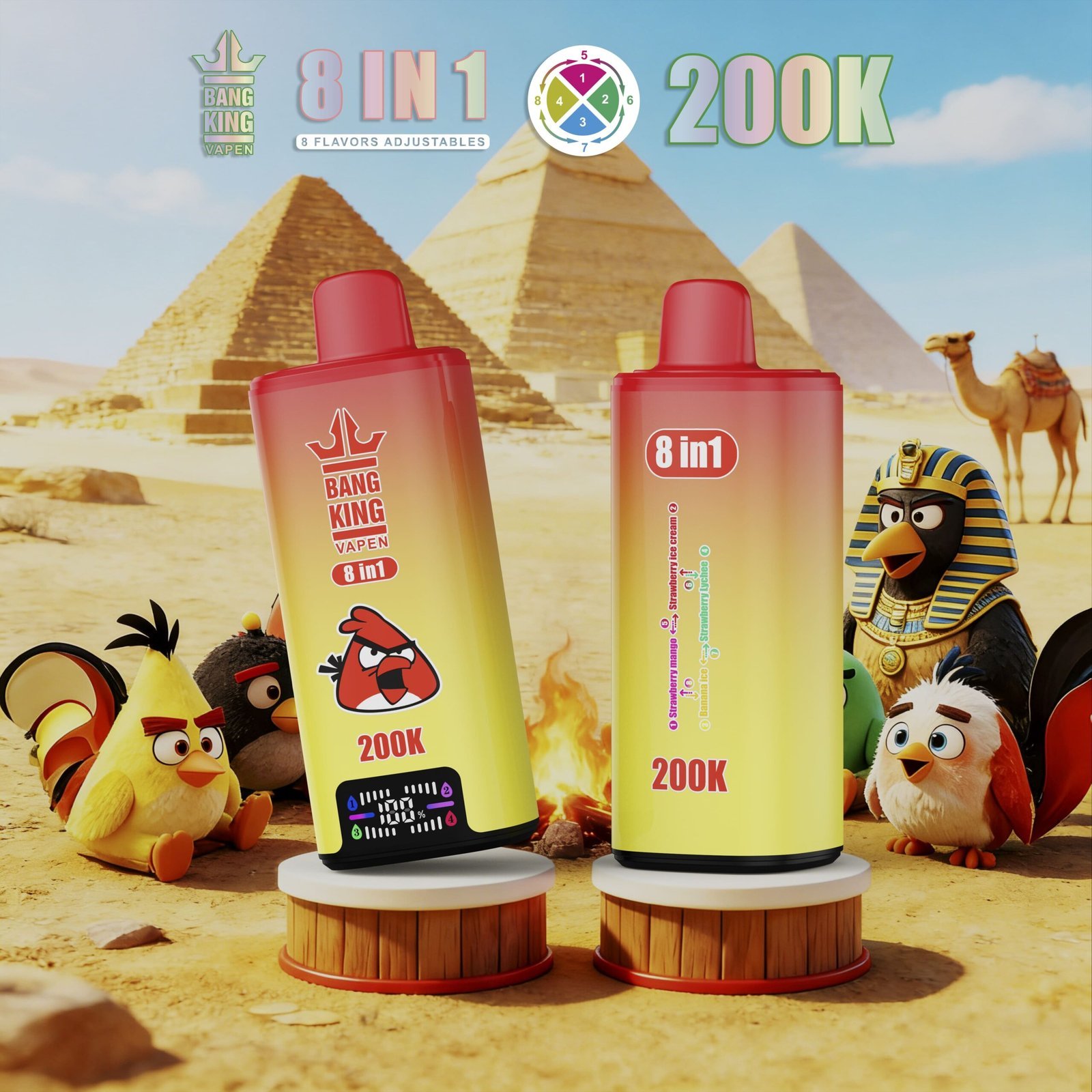 Bang King 200K Puffs Disposable Vape – 200000 slukk, 8 az 1-ben ízek, nagy kapacitású vape - Image 11