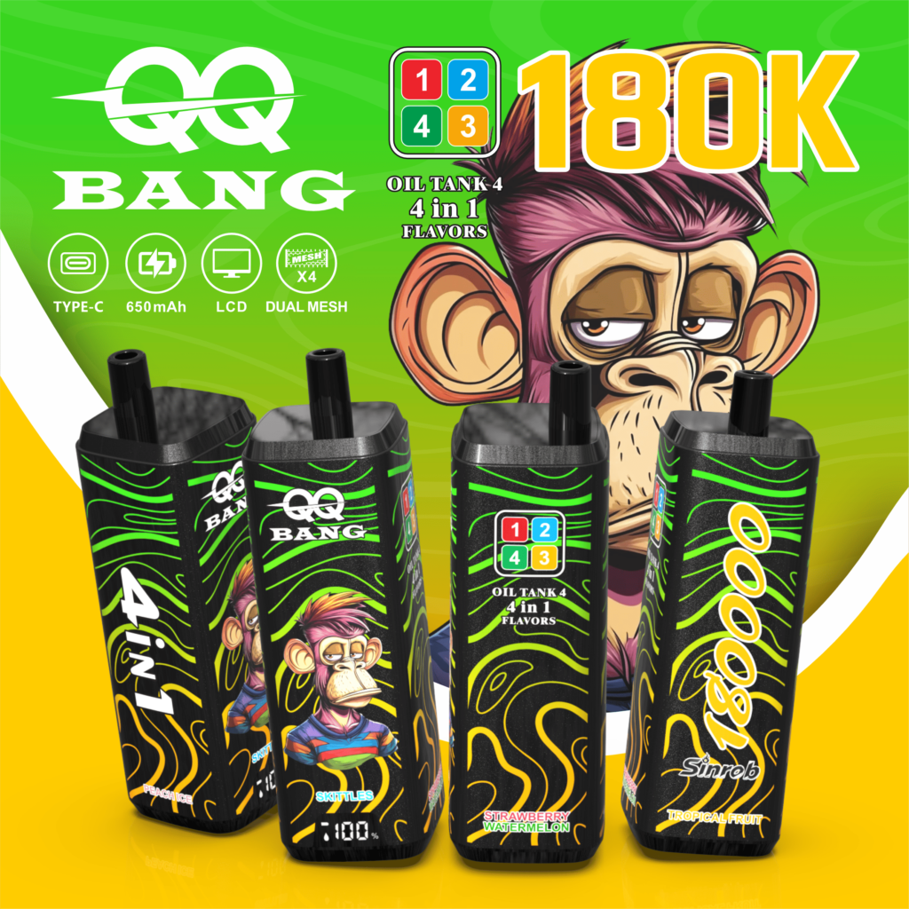 QQ BANG 180K Eldobható Vape – 180 000 Puff • 4 az 1-ben Ízrendszer • LCD Kijelző - VapePurchase